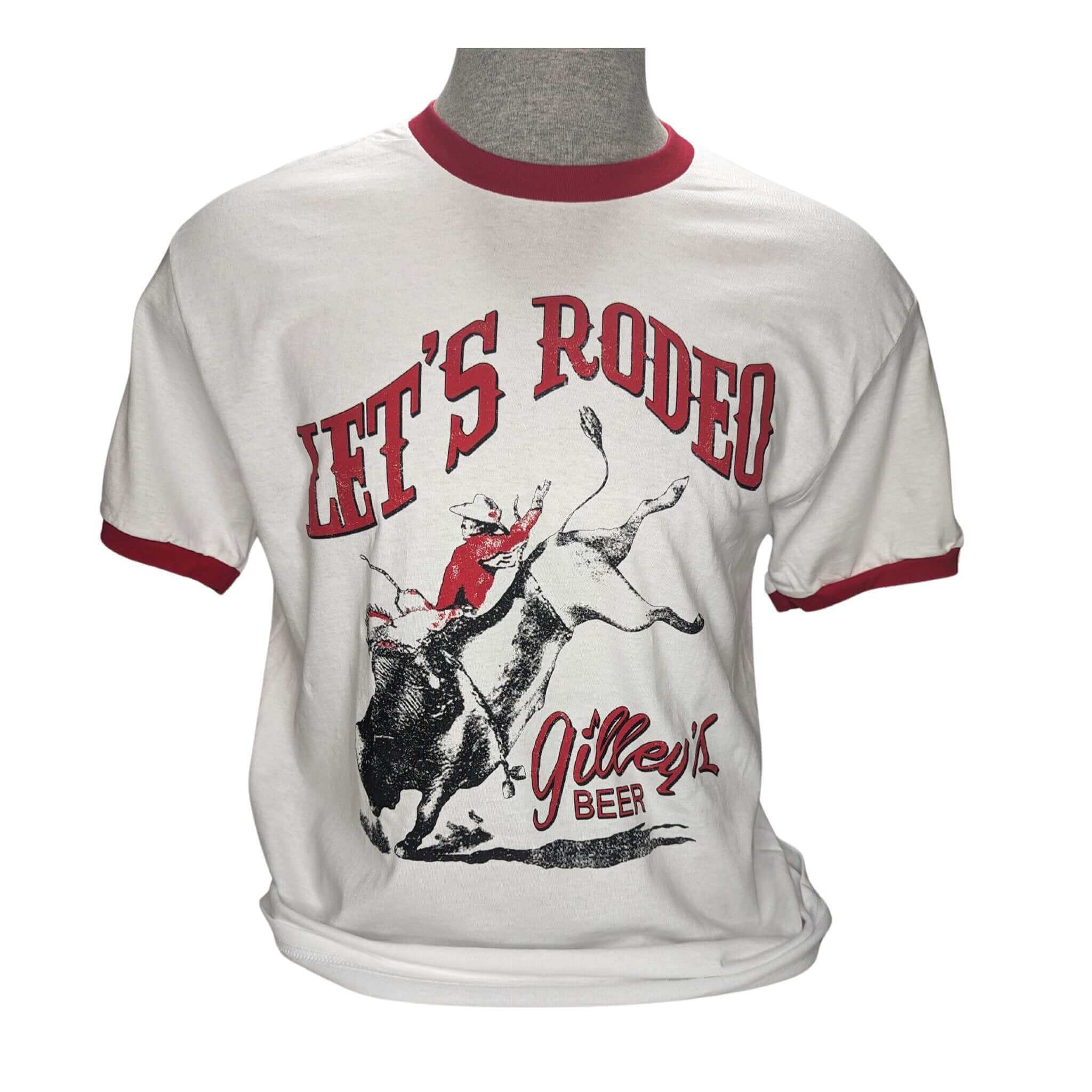 Gilley's Beer Rodeo Ringer Shirt - 100% Cotton Unisex Shirt - Gilley's Food & Beverage