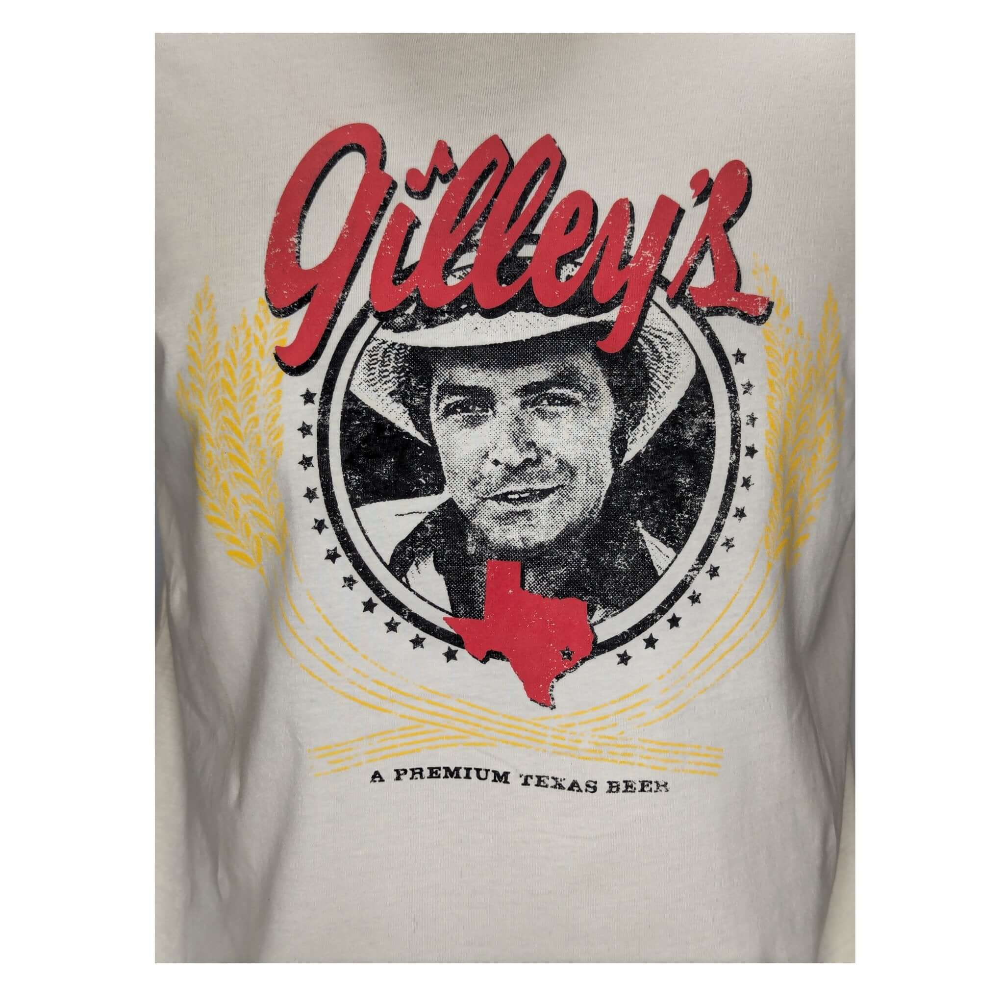 Gilley's Premium Texas Beer Ringer Shirt - Off-white shirt with black ringer. Polycotton blend soft style shirt. - Gilley's Food & Beverage