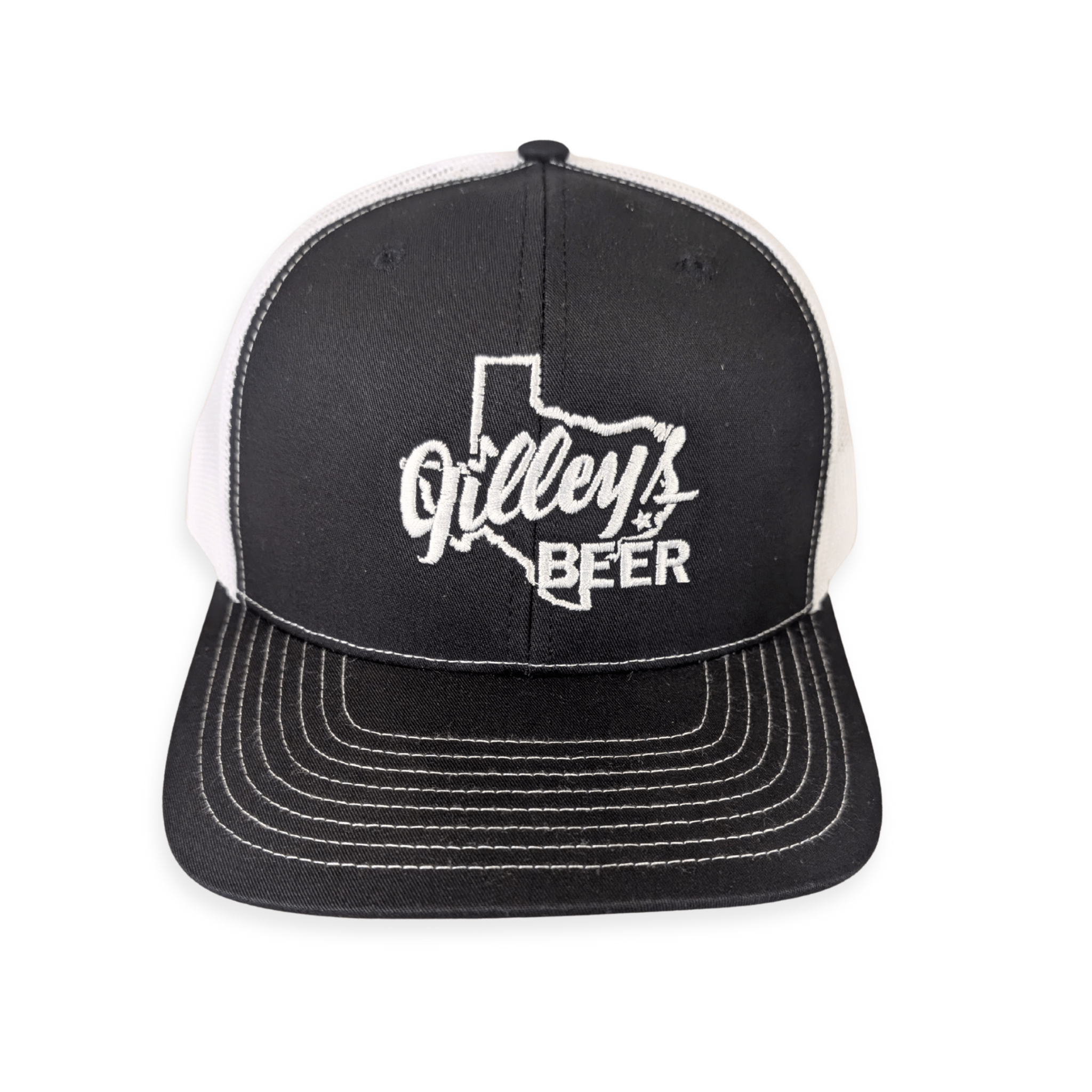 Gilley's Beer Trucker Hat Black & White - Gilley's Food & Beverage