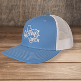Gilley's Beer Trucker Cap Blue & White - Gilley's Food & Beverage