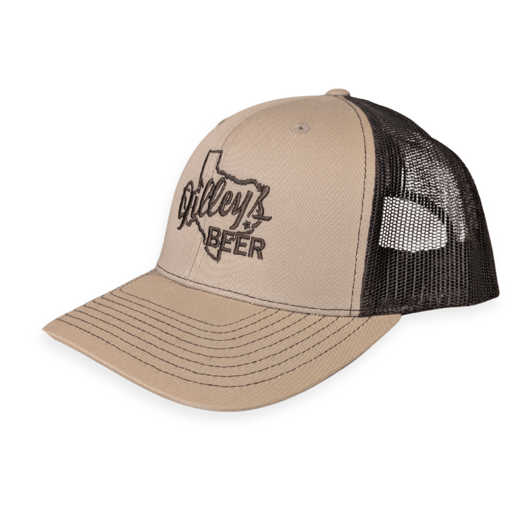 Gilley's Beer Trucker Hat Khaki & Black - Gilley's Food & Beverage