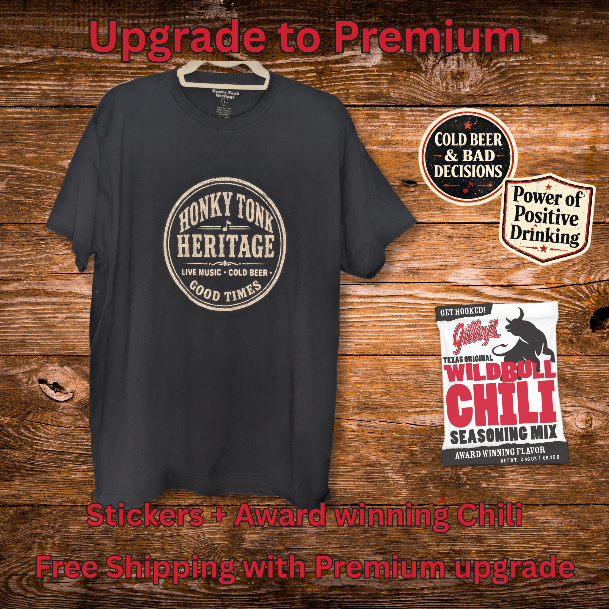 Honky Tonk Heritage Logo Shirt - Gilley's Food & Beverage