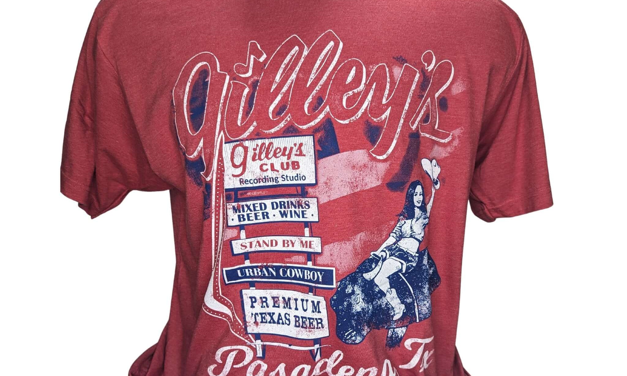 Gilley's Bull Rider Shirt - Hard Hat Days and Honky Tonk Nights - Unisex Poly-Rich Blend Tee - Gilley's Food & Beverage